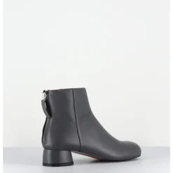 Clearance AUDLEY Boots en cuir souple petit talon - NORA NAPPA ASFALTO GRIS