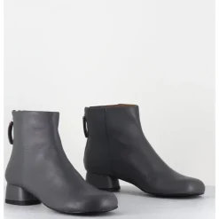 Clearance AUDLEY Boots en cuir souple petit talon - NORA NAPPA ASFALTO GRIS