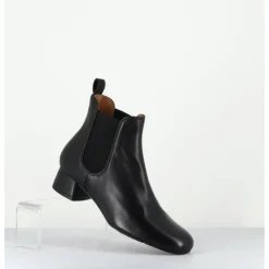 New AUDLEY Boots en cuir souple petit talon & élastiques - CESARIA BLACK NAPPA NOIR