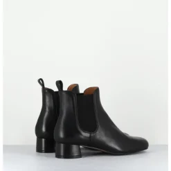 New AUDLEY Boots en cuir souple petit talon & élastiques - CESARIA BLACK NAPPA NOIR