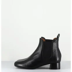 New AUDLEY Boots en cuir souple petit talon & élastiques - CESARIA BLACK NAPPA NOIR