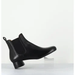 New AUDLEY Boots en cuir souple petit talon & élastiques - CESARIA BLACK NAPPA NOIR