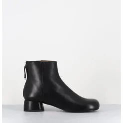 AUDLEY Boots en cuir souple petit talon - NORA NAPPA BLACK NOIR