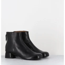 AUDLEY Boots en cuir souple petit talon - NORA NAPPA BLACK NOIR