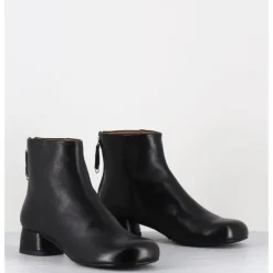 AUDLEY Boots en cuir souple petit talon - NORA NAPPA BLACK NOIR