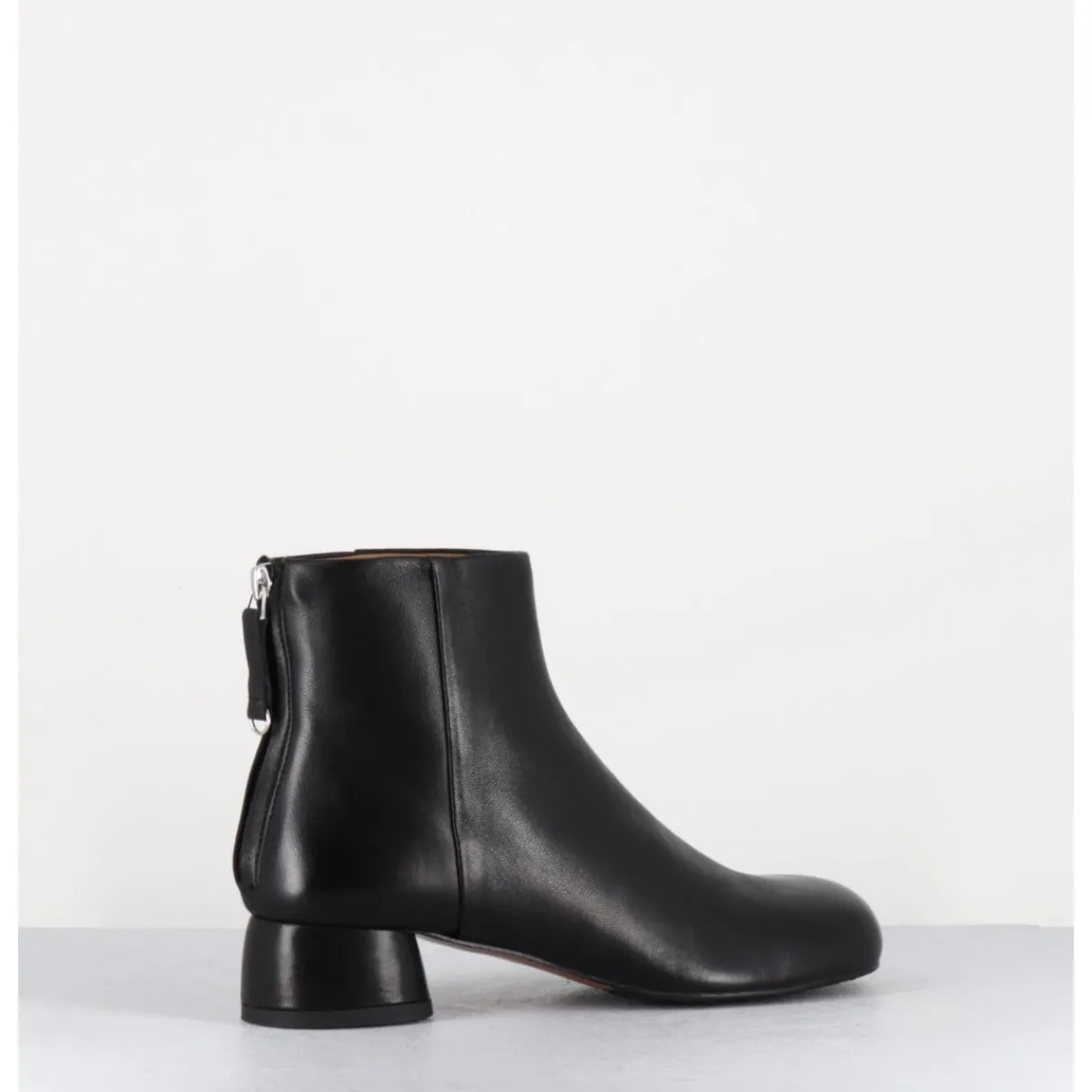 AUDLEY Boots en cuir souple petit talon - NORA NAPPA BLACK NOIR