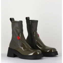 Best E8 BY MIISTA Boots en cuir stretch khaki - OLIANA KHAKI BOOTS