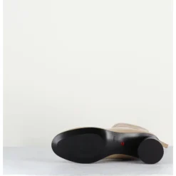 Outlet HALMANERA Boots en cuir vernis petit talon 60s - ANYA13 INCENSO BEIGE