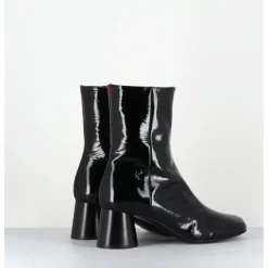 Online HALMANERA Boots en cuir vernis souple talon cylindrique - DANI04 MUNA NERO NOIR