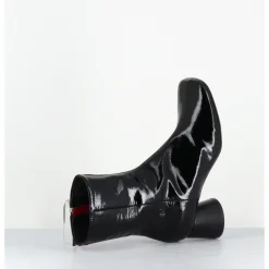 Online HALMANERA Boots en cuir vernis souple talon cylindrique - DANI04 MUNA NERO NOIR