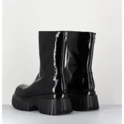 Clearance GARRICE LAB Boots en cuir vernis semelle épaisse - MELIA2 CINDY NERO NOIR