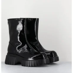 Clearance GARRICE LAB Boots en cuir vernis semelle épaisse - MELIA2 CINDY NERO NOIR