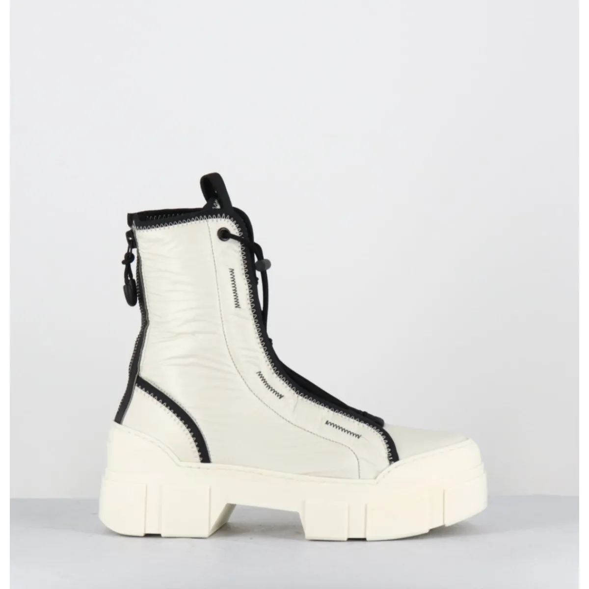 Discount VIC MATIE Boots en nylon cassé & élastique réglable - 1D7300D SILK WIRE BLANC