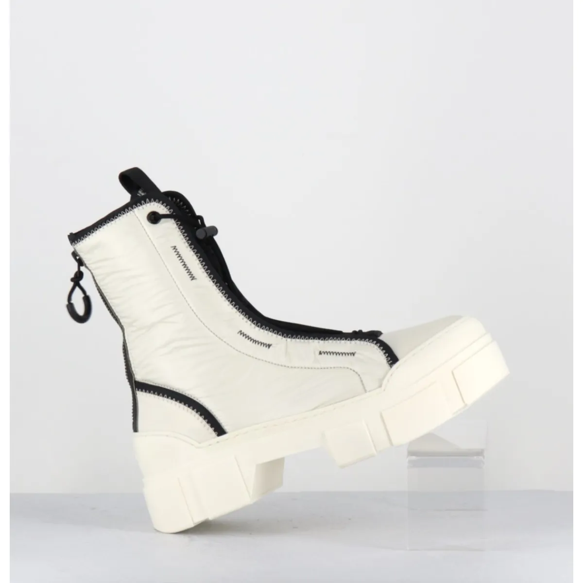 Discount VIC MATIE Boots en nylon cassé & élastique réglable - 1D7300D SILK WIRE BLANC