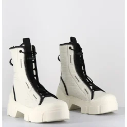 Discount VIC MATIE Boots en nylon cassé & élastique réglable - 1D7300D SILK WIRE BLANC