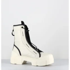 Discount VIC MATIE Boots en nylon cassé & élastique réglable - 1D7300D SILK WIRE BLANC