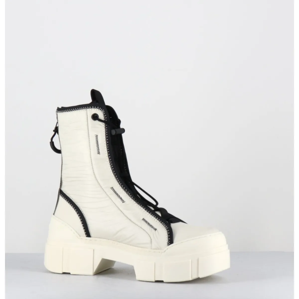 Discount VIC MATIE Boots en nylon cassé & élastique réglable - 1D7300D SILK WIRE BLANC