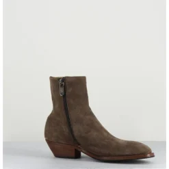 Discount ALBERTO FASCIANI Boots esprit santiags en daim taupe - AMINA58027 SAMBUCO CAMEL