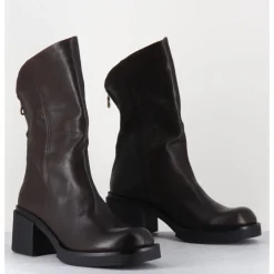 New GARRICE LAB Boots légères esprit biker en cuir - YAMA LAVATO MORO MARRON