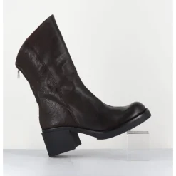 New GARRICE LAB Boots légères esprit biker en cuir - YAMA LAVATO MORO MARRON