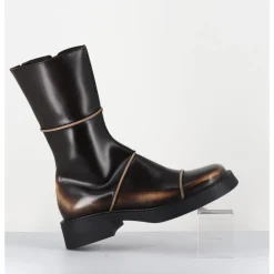 Discount E8 BY MIISTA Boots & beige bout carré 90s - DAHLIA BROWN BOOTS MARRON