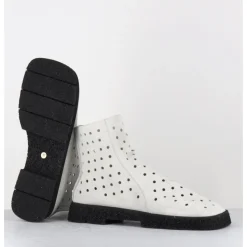 Discount ANTONIO BARBATO Boots minimalistes légères en daim blanc ajouré - 1104 NABUK AVORIO