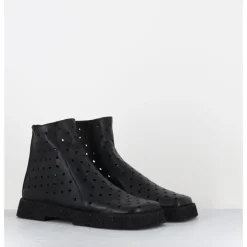 Best ANTONIO BARBATO Boots minimalistes légères en cuir ajouré - 1104 NAPPA NERO NOIR