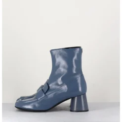 New HALMANERA Boots mocassins en cuir gris - DANI05 GRISAGLIA BLEU