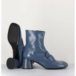 New HALMANERA Boots mocassins en cuir gris - DANI05 GRISAGLIA BLEU