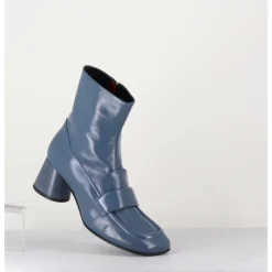 New HALMANERA Boots mocassins en cuir gris - DANI05 GRISAGLIA BLEU