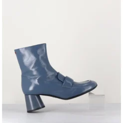 New HALMANERA Boots mocassins en cuir gris - DANI05 GRISAGLIA BLEU