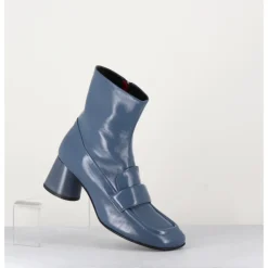 New HALMANERA Boots mocassins en cuir gris - DANI05 GRISAGLIA BLEU