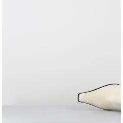 Online MIISTA Boots naplak petit talon noir - RILLA OFF WHITE BOOTS BLANC