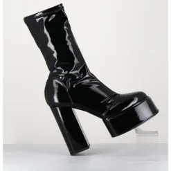 Clearance 3JUIN Boots es vernis stretch - VICTORIA MOK PATENT NOIR