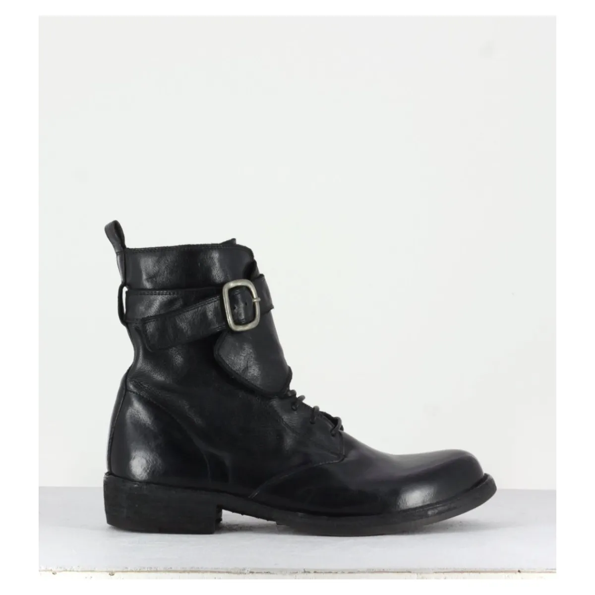 Clearance OFFICINE CREATIVE Boots plates à lacets en cuir - LEGRAND142H24 NERO NOIR