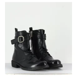 Clearance OFFICINE CREATIVE Boots plates à lacets en cuir - LEGRAND142H24 NERO NOIR