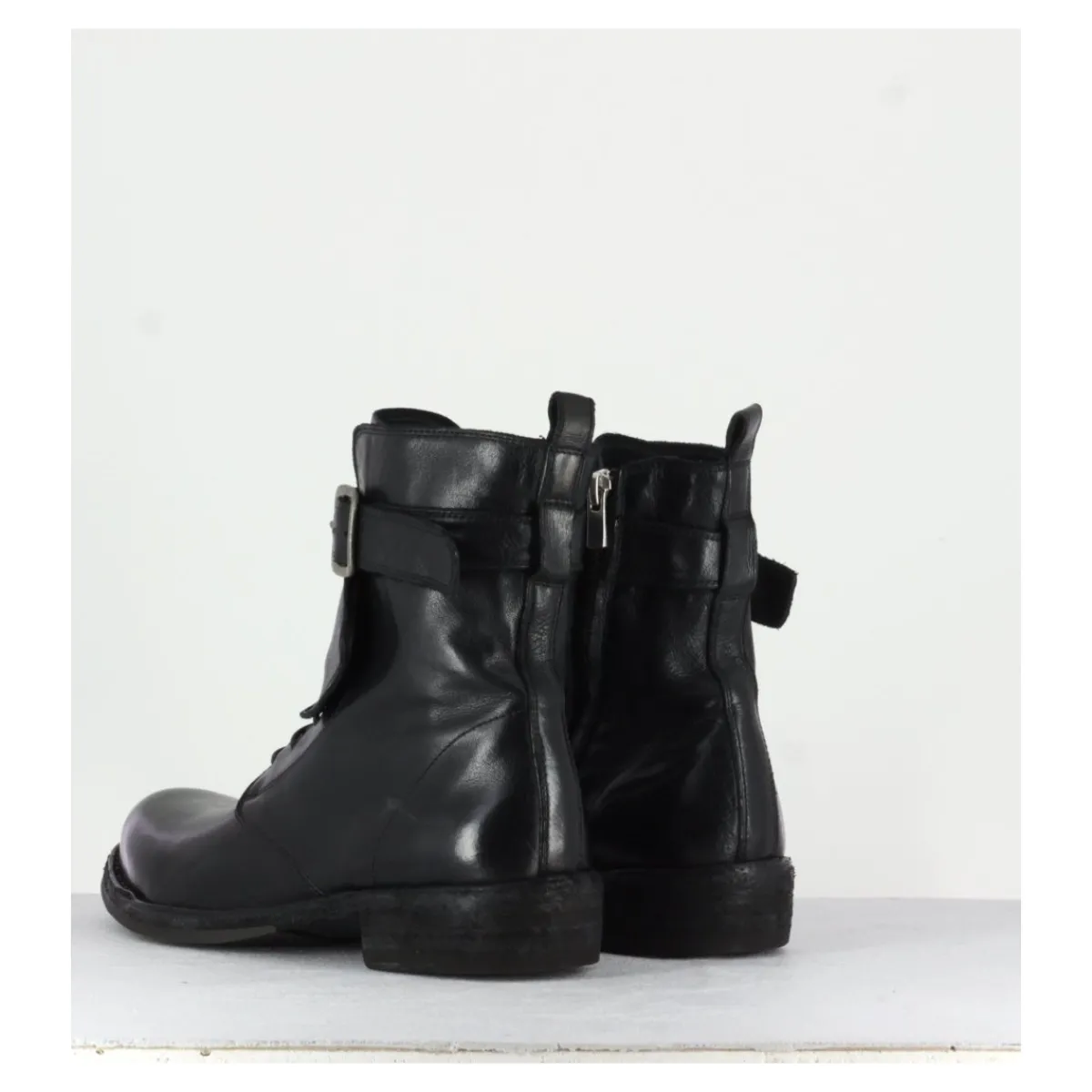 Clearance OFFICINE CREATIVE Boots plates à lacets en cuir - LEGRAND142H24 NERO NOIR
