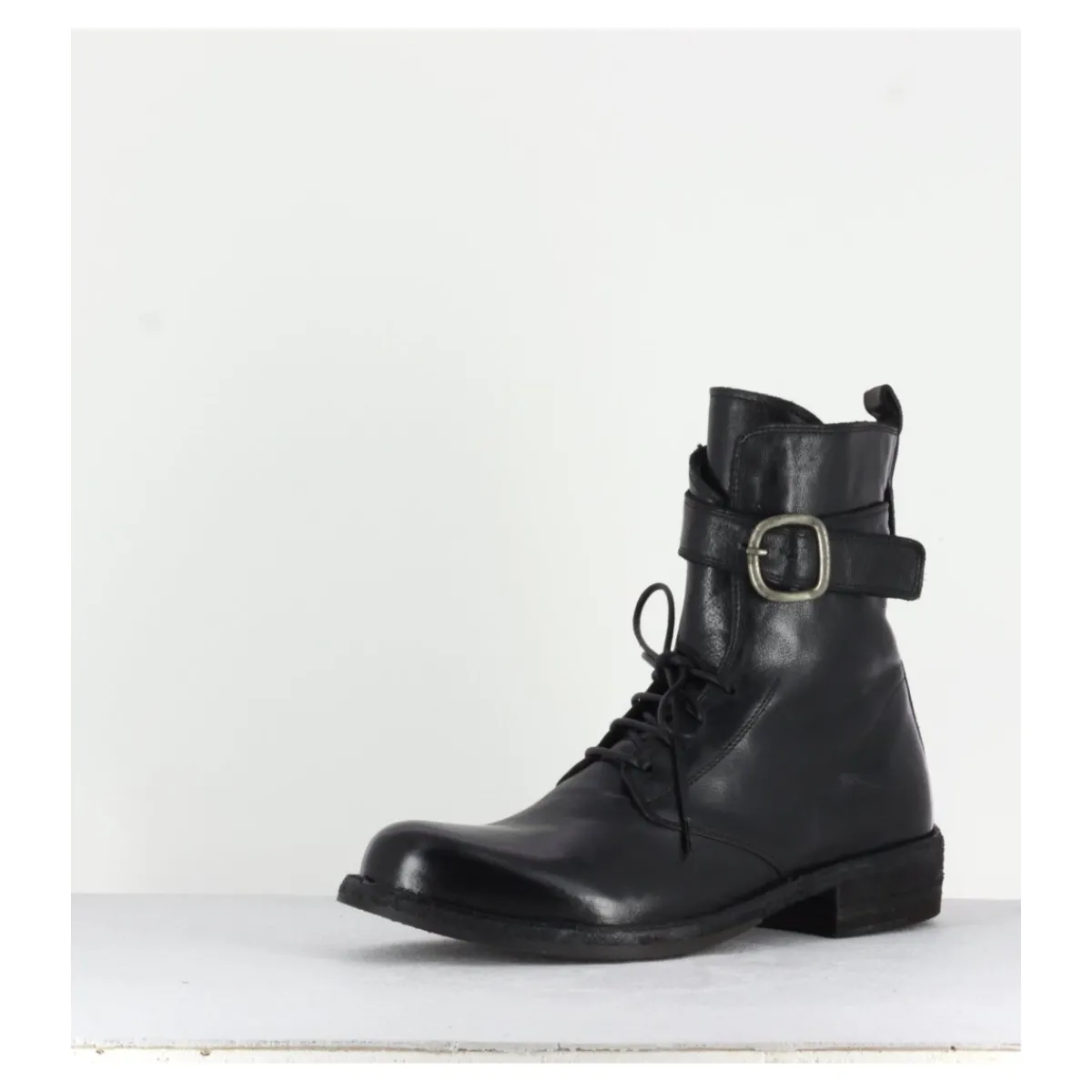 Clearance OFFICINE CREATIVE Boots plates à lacets en cuir - LEGRAND142H24 NERO NOIR