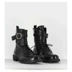 Clearance OFFICINE CREATIVE Boots plates à lacets en cuir - LEGRAND142H24 NERO NOIR