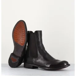 Outlet OFFICINE CREATIVE Boots plates en cuir & élastique - LEXIKON073 MORO MARRON
