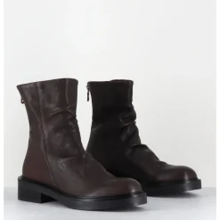 Best GARRICE LAB Boots plates en cuir - NATORI LAVATO T MORO MARRON