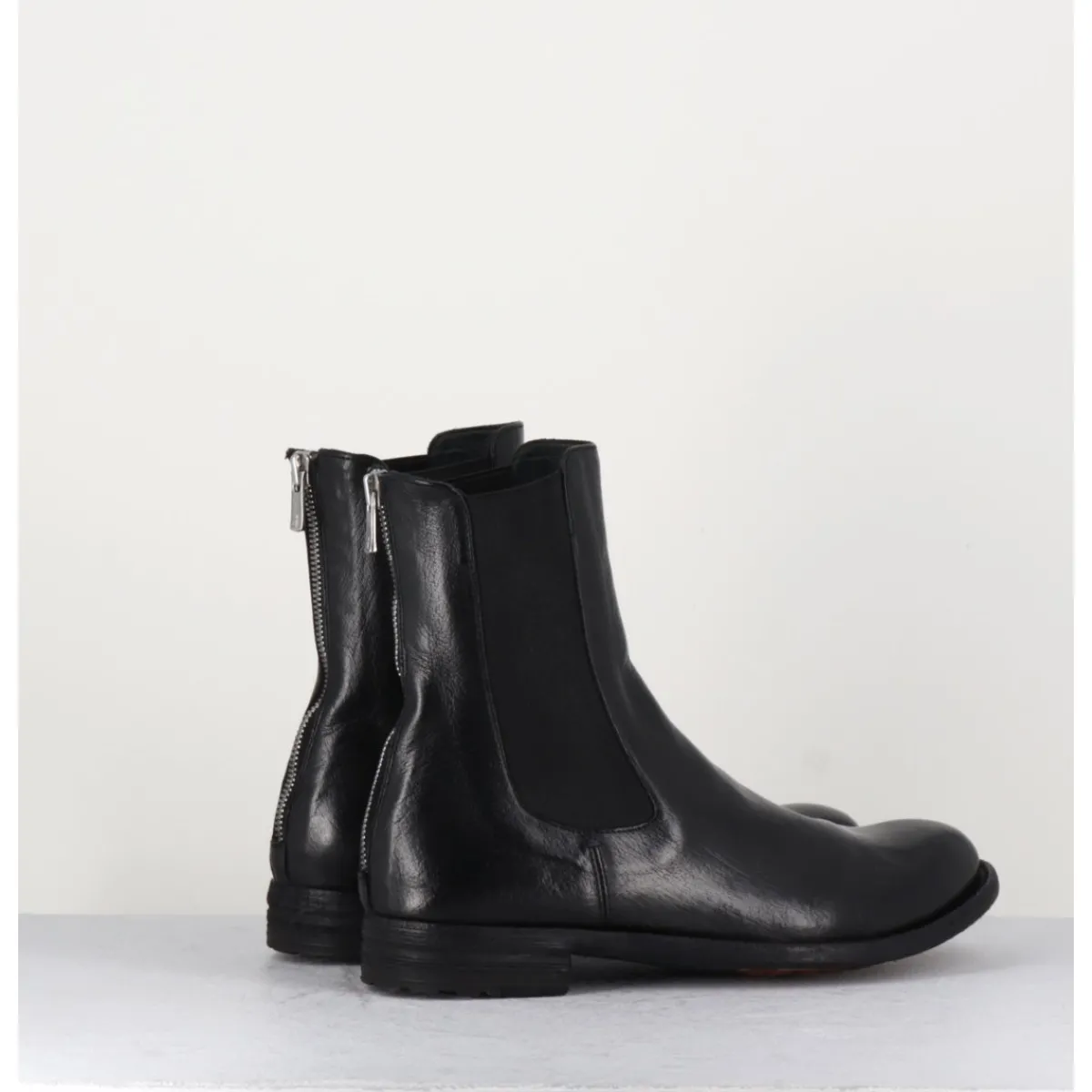 Sale OFFICINE CREATIVE Boots plates en cuir & élastique - LEXIKON073 NERO NOIR