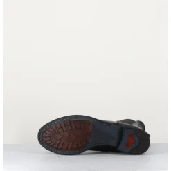 Hot OFFICINE CREATIVE Boots plates en cuir , élastique & bout fleuri - LEXIKON099 NERO NOIR