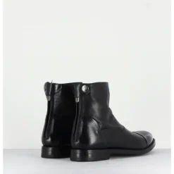 New ALBERTO FASCIANI Boots plates en cuir - ZOE 56067 BLACK NOIR
