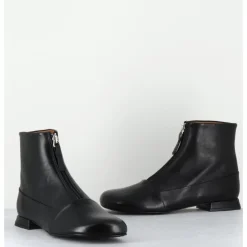 Online AUDLEY Boots plates en cuir souple à zip - MARIA BLACK NAPPA NOIR