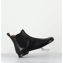 New AUDLEY Boots plates en cuir souple à élastiques - POURA BLACK NAPPA NOIR