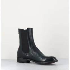 Discount OFFICINE CREATIVE Boots plates en cuir sombre, élastique & bout fleuri - LEXIKON099 FRENCHLOVER VERT