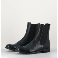 Discount OFFICINE CREATIVE Boots plates en cuir sombre, élastique & bout fleuri - LEXIKON099 FRENCHLOVER VERT