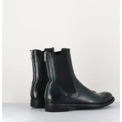 Discount OFFICINE CREATIVE Boots plates en cuir sombre, élastique & bout fleuri - LEXIKON099 FRENCHLOVER VERT