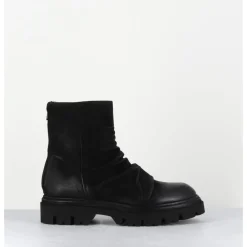 Hot GARRICE LAB Boots plates en daim gras - STABI KATHY NERO NOIR